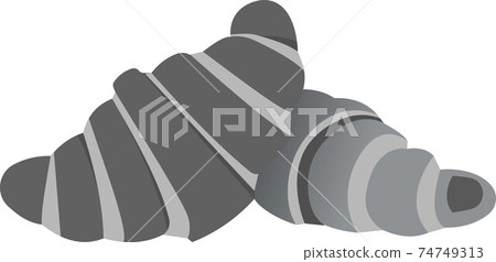 Two croissants. Vector illustration isolated on white background. Two croissants. Vector illustration isolated on white background. 74749313