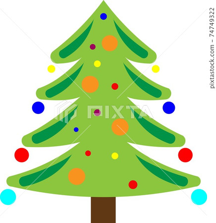 Green Christmas tree with Christmas balls for web design. Green Christmas tree with Christmas balls for web design. 74749322