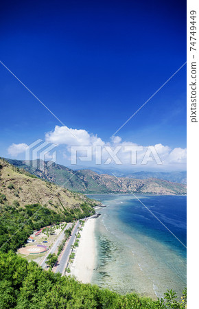 cristo rei landmark beach landscape view near dili east timor 74749449