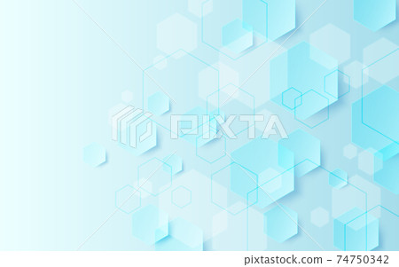 Blue hexagonal background 74750342