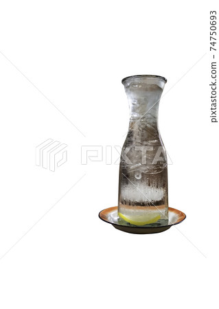 water and a jug isolated on white backgroud 74750693