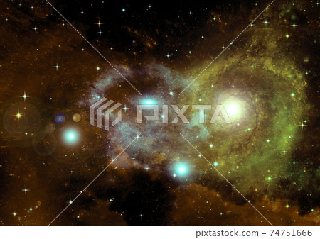 galaxy in a free space. 3D rendering 74751666
