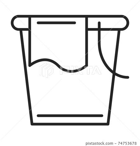 Bucket line icon. Symbol of washing tool Bucket line icon. Symbol of washing tool 74753678