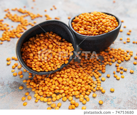 Organic healthy red lentils Organic healthy red lentils 74753680