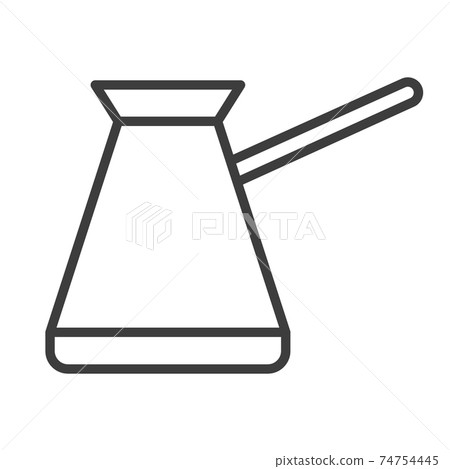 Turka for making coffee. Simple food icon in trendy line style isolated on white background for web apps and mobile concept. Vector Illustration 74754445