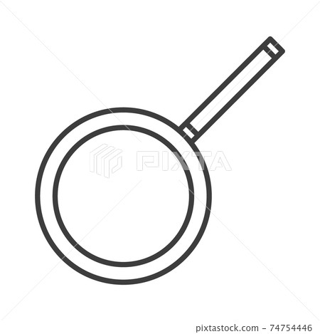 Frying pan cover. Simple food icon in trendy line style isolated on white background for web applications and mobile concepts. Vector illustration Frying pan cover. Simple food icon in trendy line style isolated on white background for web applications and mobile concepts. Vector illustration 74754446