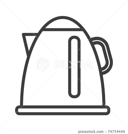 Electric kettle. Simple food icon in trendy line style isolated on white background for web apps and mobile concept. Vector Illustration Electric kettle. Simple food icon in trendy line style isolated on white background for web apps and mobile concept. Vector Illustration 74754449
