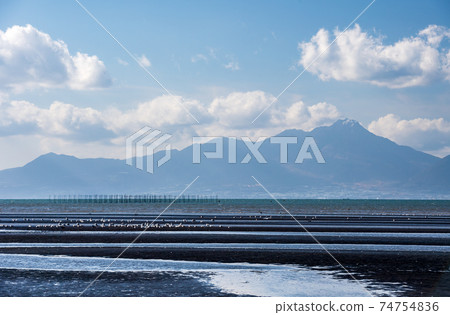 日落在御手洗海岸染上黃昏 日落在御手洗海岸染上黃昏 74754836