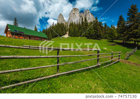 Fantastic excursion and hiking place with high cliffs, Carpathians, Romania 74757130