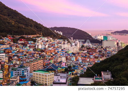 Gamcheon Culture Village in Busan, South Korea at night 74757295