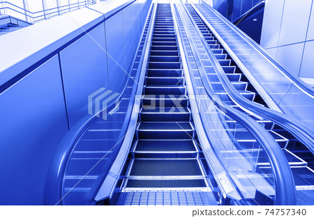 Escalator blue transparency design Escalator blue transparency design 74757340