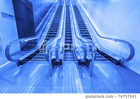 Escalator blue transparency design Escalator blue transparency design 74757341