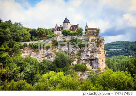 Belcastel - impressive castle over rock  , France 74757495