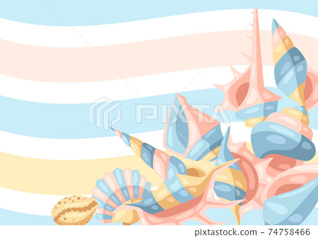 Background with seashells. Background with seashells. 74758466