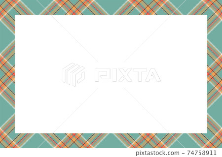Vintage frame vector. Scottish border pattern retro style. Tartan plaid ornament. 74758911