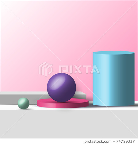 3D realistic geometric shapes pastel color product shelf standing backdrop with circle blank pedestal podium display on pink background 3D realistic geometric shapes pastel color product shelf standing backdrop with circle blank pedestal podium display on pink background 74759337