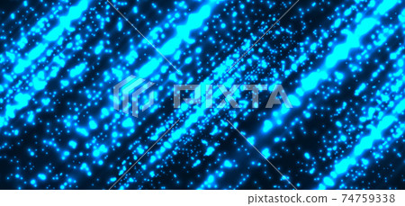 Abstract technology futuristic blue magic particles lines light sparkling glitter on dark background. 74759338