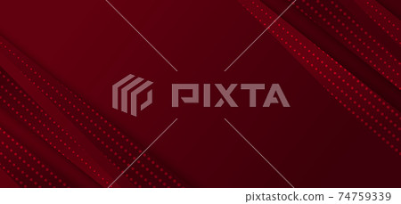Abstract red gradient diagonal stripes lines with dots pattern on dark red background. 74759339