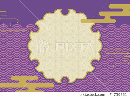 紫色日式背景框架[青海浪] 74759861
