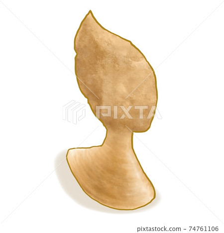 Queen's head, a digital painting of landmark mushroom rock formation at Yehliu Geopark, famous natural place in New Taipei, Taiwan isometric cartoon icon raster 3D illustration on white background. 74761106