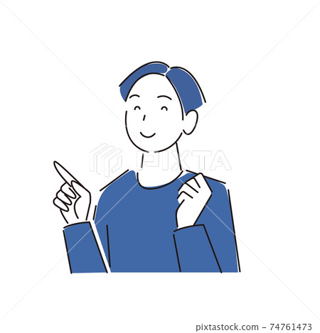 Pointing smile man Moderately simple illustration vector Pointing smile man Moderately simple illustration vector 74761473