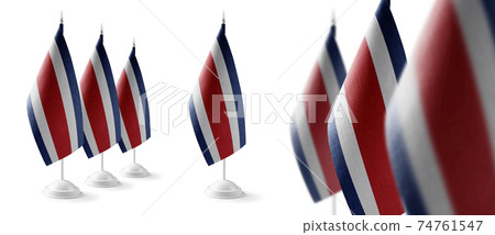 Set of Costa Rica national flags on a white background 74761547