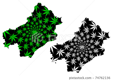Draa-Tafilalet Region (Kingdom of Morocco, Regions of Morocco) map is designed cannabis leaf green and black, Draa Tafilalet map made of marijuana (marihuana,THC) foliage.... 74762136