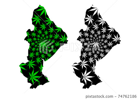Sofala Province (Provinces of Mozambique, Republic of Mozambique) map is designed cannabis leaf green and black, Sofala map made of marijuana (marihuana,THC) foliage.... 74762186