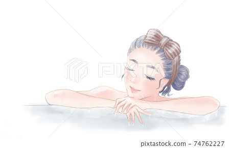 一個在浴缸裡放鬆的女人 74762227