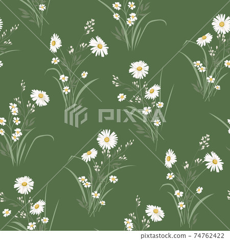 Seamless spring floral pattern with daisies - Stock Illustration ...
