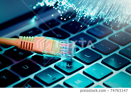 High speed fiber optic internet concept High speed fiber optic internet concept 74763147