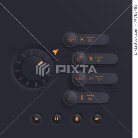 abstract soft ui infographics 4 steps for business and presentation 74765488