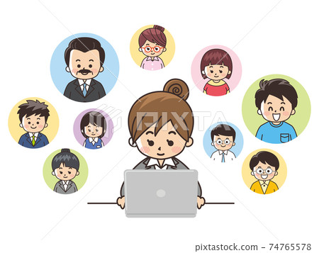 Remote work telework business woman Remote work telework business woman 74765578