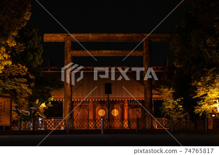 東京都千代田區靖國神社，午夜觀光，旅遊景點，英雄精神，日本帝國，軍事人員，軍人 74765817