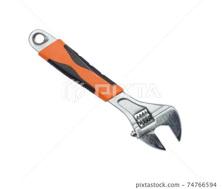 Adjustable wrench isolated on white background 74766594