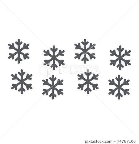 Snowflake line and glyph icon, winter and forecast, snow sign, vector graphics, a linear pattern on a white background. Snowflake line and glyph icon, winter and forecast, snow sign, vector graphics, a linear pattern on a white background. 74767106