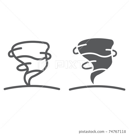 Hurricane line and glyph icon, weather and... - Stock Illustration ...
