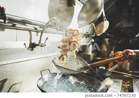 Chef stir fry cooking Chef stir fry cooking 74767230