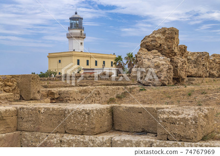 Lighthouse in Capo Colonna near Crotone, Calabria, Italy 74767969