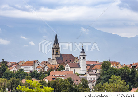 Kranj town with Alps in Slovenia Kranj town with Alps in Slovenia 74768181