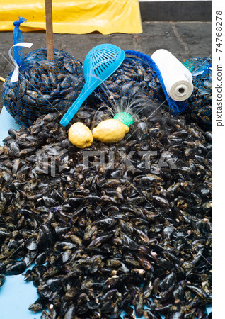 Mussels in open seamarket Mussels in open seamarket 74768278