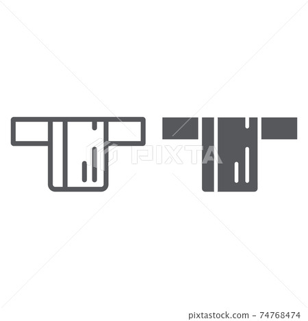 Card payment line and glyph icon, finance and money, credit card sign, vector graphics, a linear pattern on a white background. 74768474