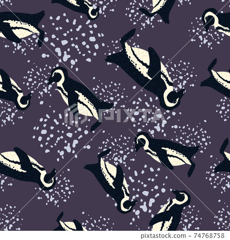 Random seamless pattern with doodle hand drawn... - Stock Illustration ...