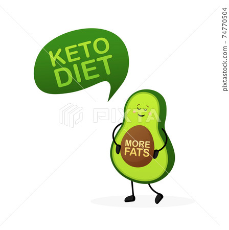 Keto diet concept in cartoon style. Isolated vector illustration. White background. Good diet. Keto diet concept in cartoon style. Isolated vector illustration. White background. Good diet. 74770504