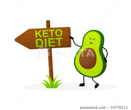 Keto diet concept in cartoon style. Isolated vector illustration. White background. Good diet. Keto diet concept in cartoon style. Isolated vector illustration. White background. Good diet. 74770511