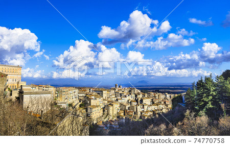 Caprarola - beautiful medieval village in Italy, Viterbo province Caprarola - beautiful medieval village in Italy, Viterbo province 74770758