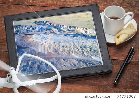 arroyo in northern Colorado prairie 74771008