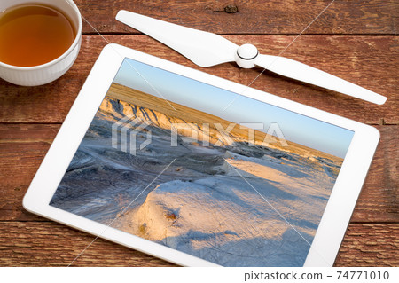 arroyo and grassland in Colorado 74771010