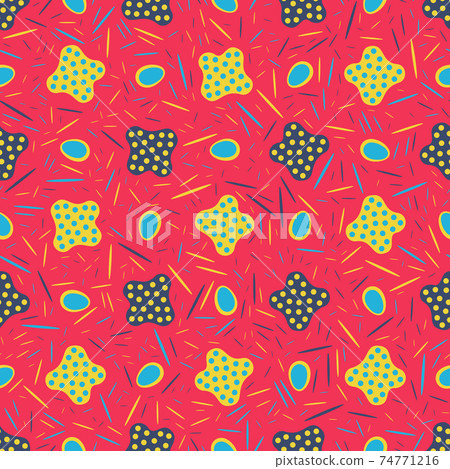 Seamless pattern with hand drawn organic... - Stock Illustration ...
