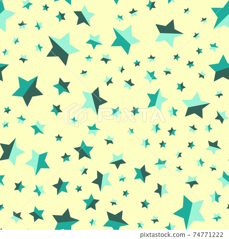Seamless abstract  pattern with stars. Beautiful texture for textile, paper print, scrapbooking or wallpaper. Vector illustration. Cute colorful trendy star background. 74771222